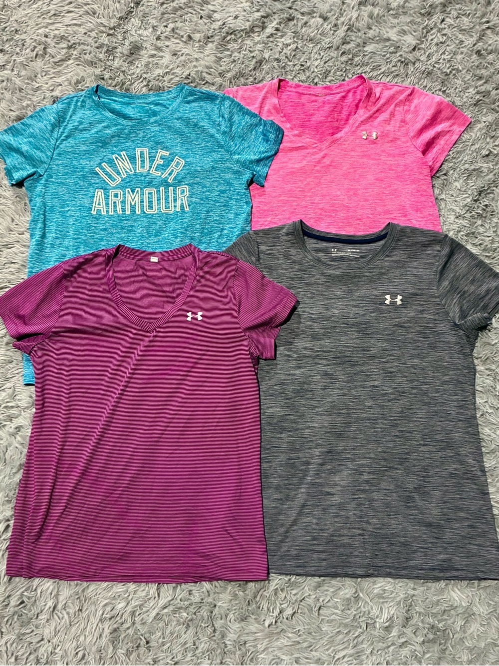 NEW Lot 4 Under Armour running gym short sleeve shirts tees workout classic V